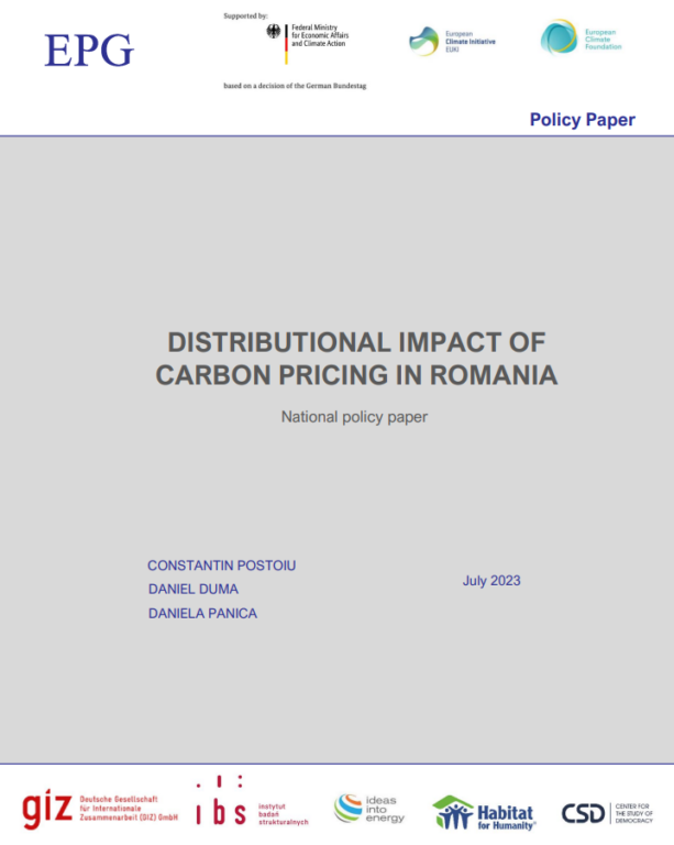 Coversheet: Distributional impact of carbon pricing in Romania